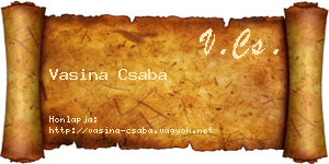 Vasina Csaba névjegykártya